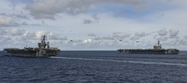 USS Nimitz USS Ronald Reagan.jpg