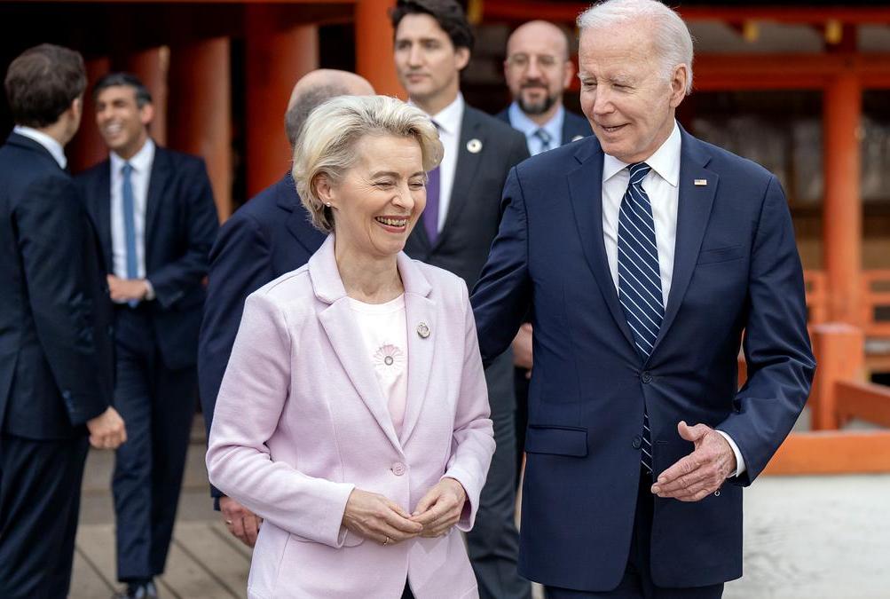 [CropImg]The U.S: President Joe Biden with European Commission Ursula von der Leyen during the G-7 Summit in Japan. | Photo Credit: ANI