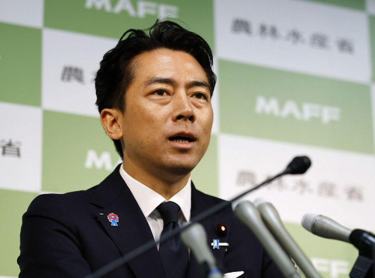 Japan's Farm minister Shinjiro Koizumi holds a press conference on Sept. 12, 2025. (Kyodo).png