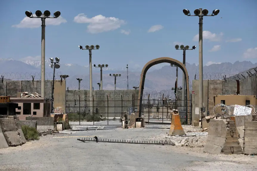 A gate is seen at the Bagram Air Base in Afghanistan, Friday, June 25, 2021. (AP file photo).jpg
