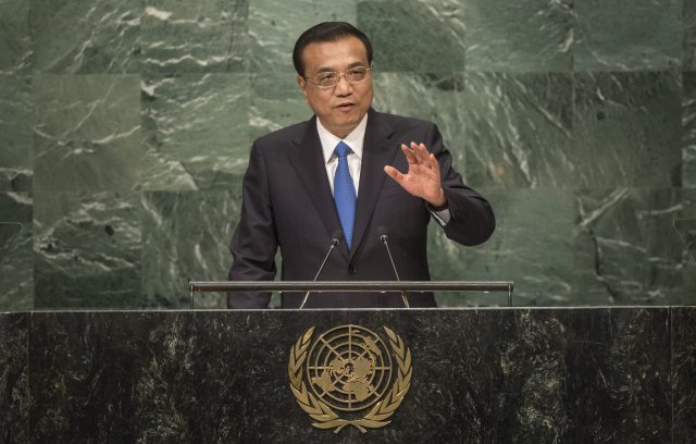Li Keqiang, Premier of the State Council of the People’s Republic of China, addresses the 71st session of the U.N. General Assembly. September 21, 2016. UN Photo/Cia Pak